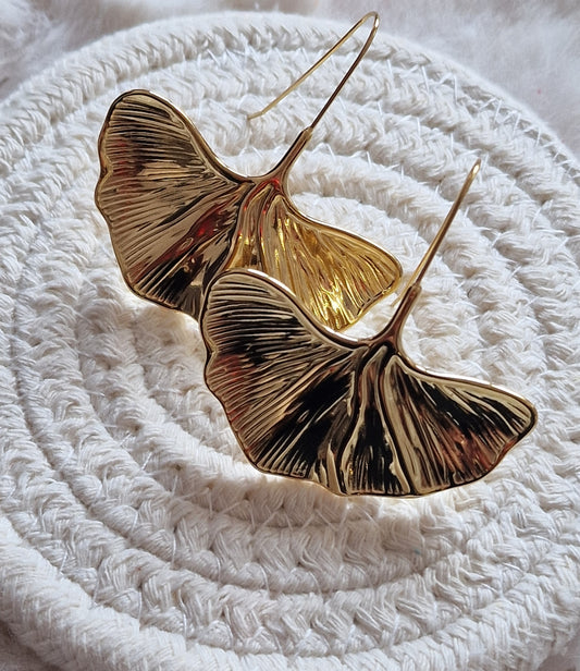 Boucles d'oreilles "Feuille de Ginkgo"