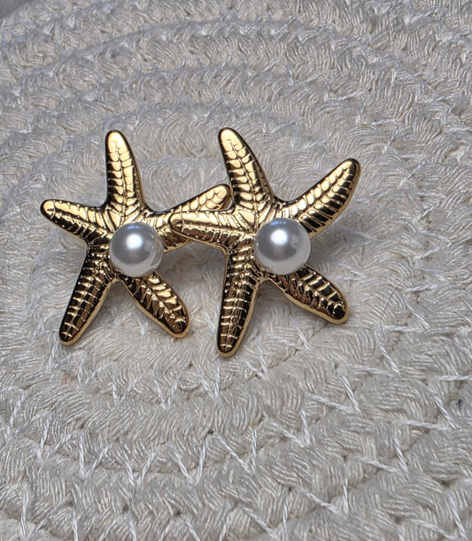 Boucles d'oreilles "Étoiles perlées"